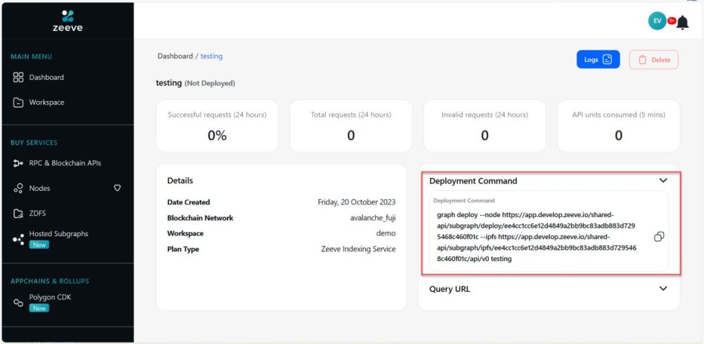 deploy custom Subgraph